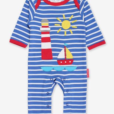 Pajamas made from organic cotton with sailboat appliqué