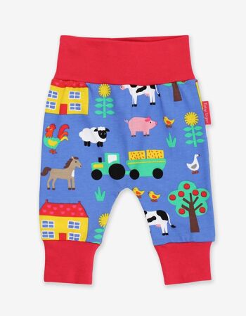 Pantalon bébé en coton bio imprimé ferme