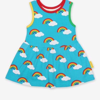 Robe en coton bio à imprimé arc-en-ciel