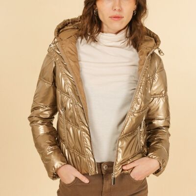 Gold V quilted padded jacket