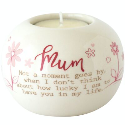 Ceramic Tea Light Holder - Mum