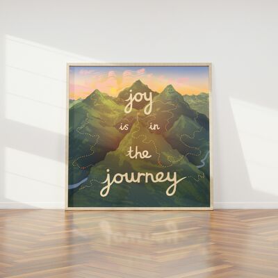 Joy is in the Journey Print, arte de pared ilustrado de autocuidado