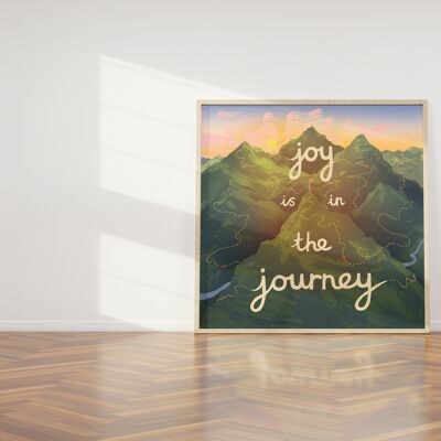 Joy is in the Journey Print, arte de pared ilustrado de autocuidado