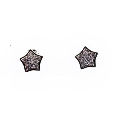 Sterling Silver Star Earrings with Brilliant Sparkles