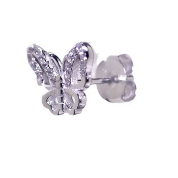 Boucles d'oreilles papillon brillant en argent sterling 3