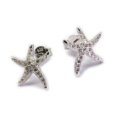 Pendientes de Plata de Ley Estrella de Mar Brillante