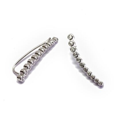 Brilliant Comet Climbing Sterling Silver Earrings