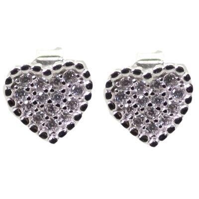Brilliant Hearts Sterling Silver Earrings