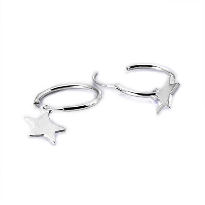 Sterling Silver Earrings with Hanging Star