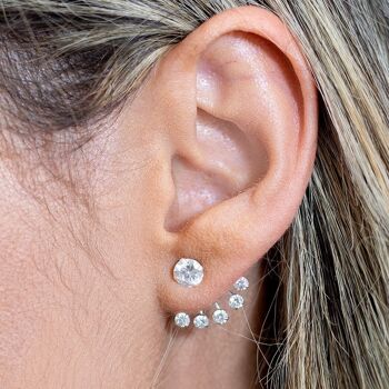 Boucles d'oreilles manchette en argent sterling avec zircone 4