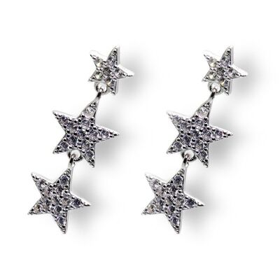 Boucles d'oreilles en argent sterling trois marie