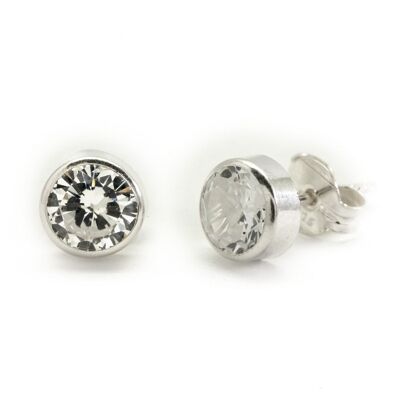 Sterling Silver Earrings with Shiny Zircons