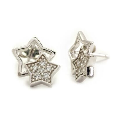 Star Duo Sterling Silver Earrings