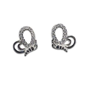 Boucles d'oreilles papillon en soie en argent sterling