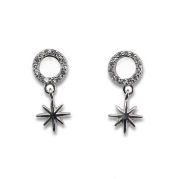 Boucles d'oreilles cercle polaire en argent sterling