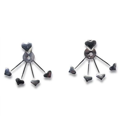 Orecchini in argento sterling Earcuff con asso di cuori