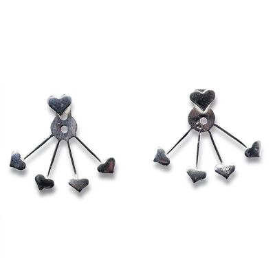 Ace of Hearts Earcuff Sterling Silver Earrings