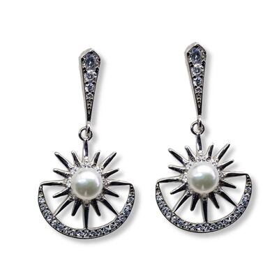 Oriental Sun Sterling Silver Earrings