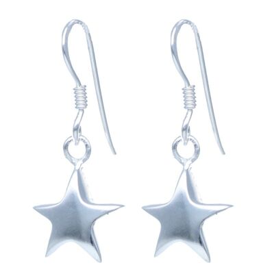 Boucles d'oreilles pendantes étoile en argent sterling