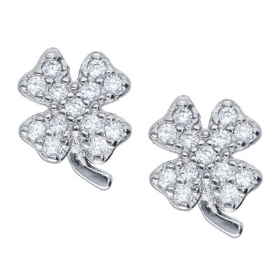 Lucky Clover Sterling Silver Earrings