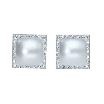 Pendientes Plata de Ley Square Diamond Pear