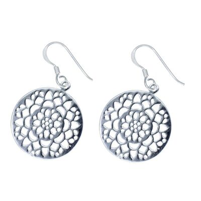 Mandala Sterling Silver Earrings