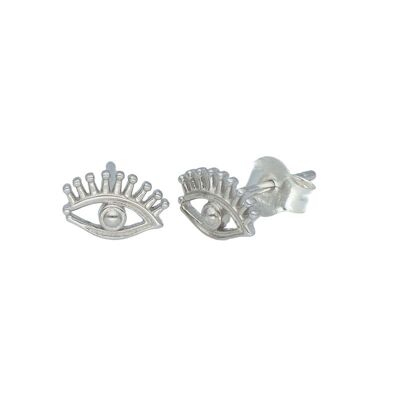 Boucles d'oreilles oeil turc mythique en argent sterling