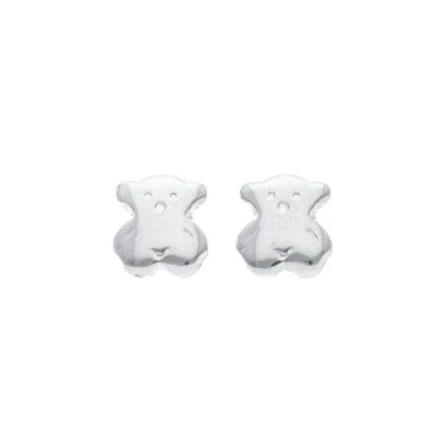 Small Bear Sterling Silver Earrings