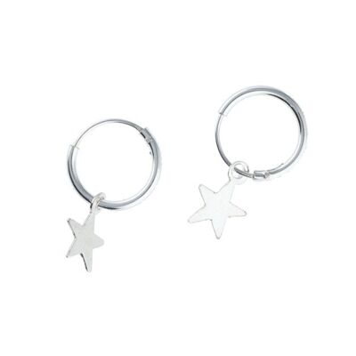 Boucles d'oreilles en argent sterling avec pendentif étoile
