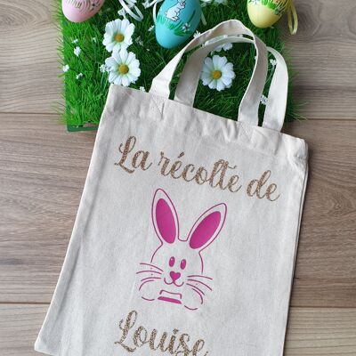Small PINK RABBIT easter bag