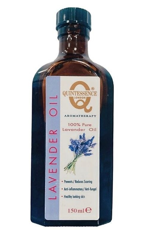Quintessence London Aromatherapy Lavender Oil 150ml Anti-fungal Organic Massage Oil Skin & Hair