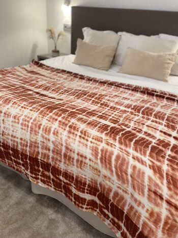 Grand plaid de plage en gaze de coton terracotta 6