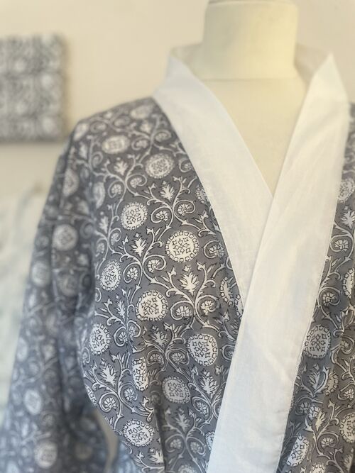Kimono blockprint coton