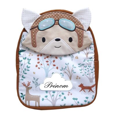 Aviator and forest fox caramel backpack
