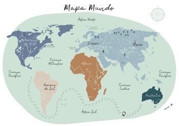 Mapa Mundo Azul 1