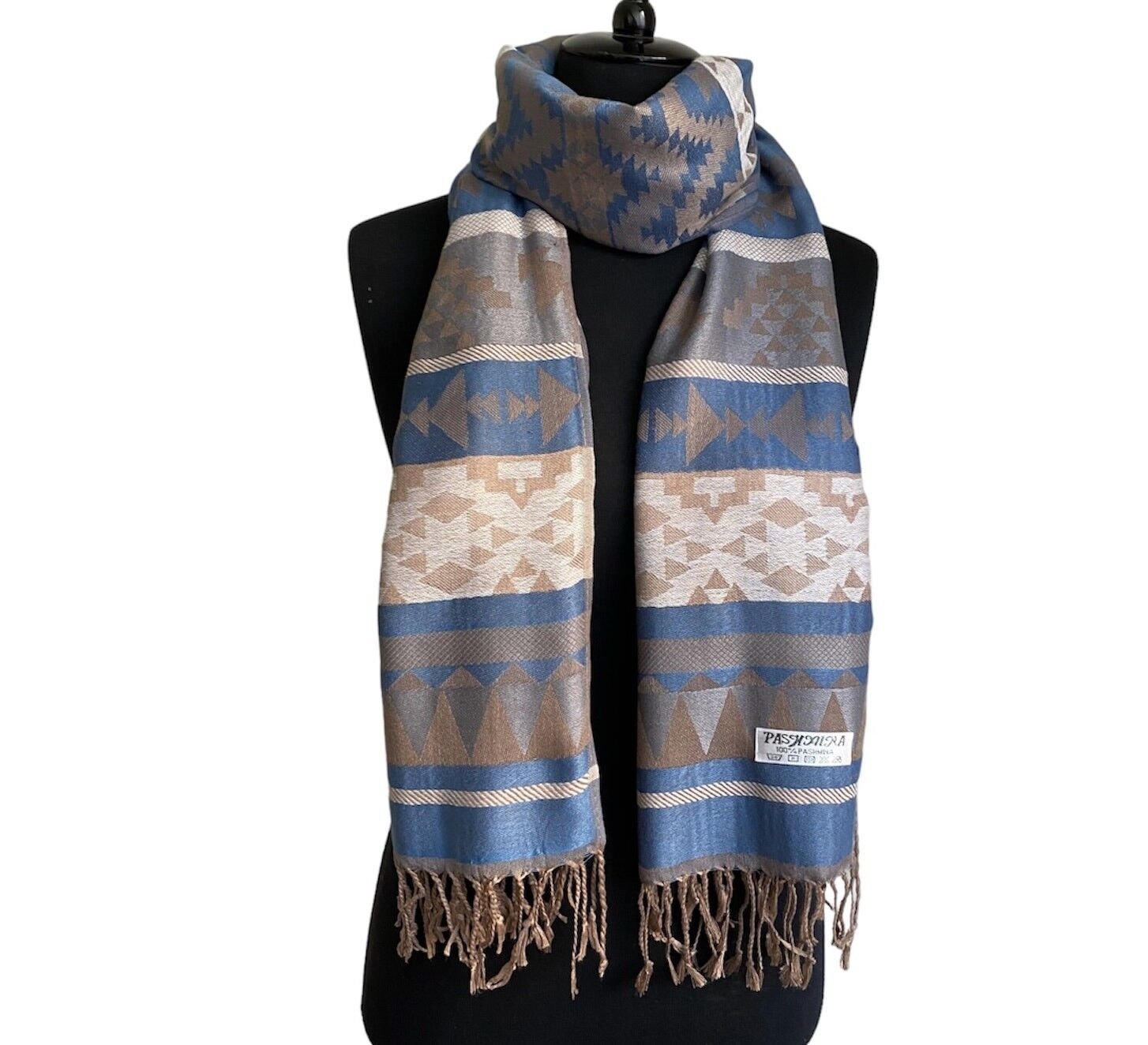 Pashmina Estampado Étnico - AZUL