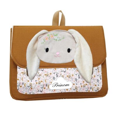 Rabbit satchels - Caramel bunny and mustard flowers