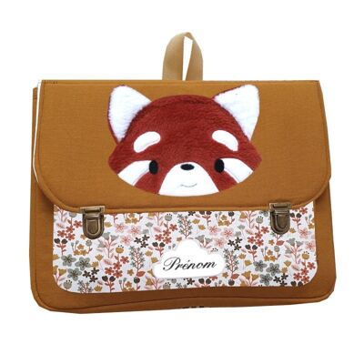 Red panda and tea flowers satchel