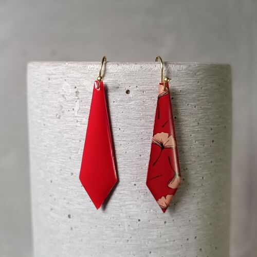 boucles d’oreilles réversibles Amboise – feuilles de ginkgo 1108