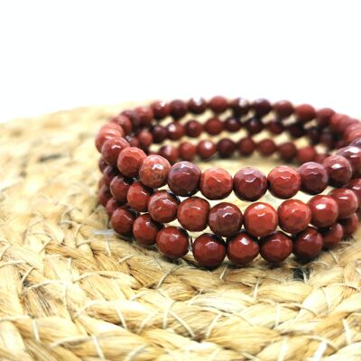 Bracelet Facettes Jaspe rouge