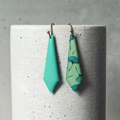 boucles d’oreilles réversibles Amboise – feuilles de ginkgo 1102