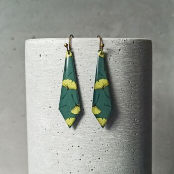 boucles d’oreilles réversibles Amboise – feuilles de ginkgo 1103 2