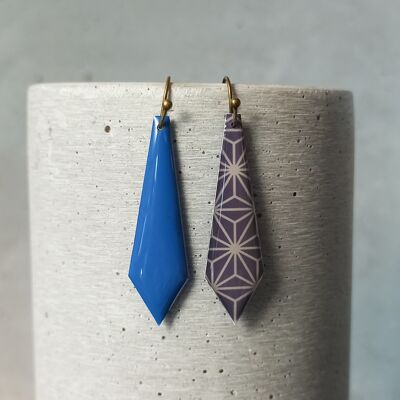 Amboise reversible earrings – graphic pattern – 1038