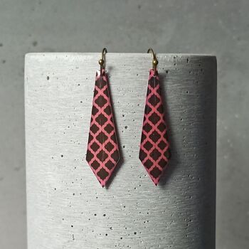 boucles d’oreilles réversibles Amboise – motif graphique 1014 2