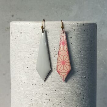 boucles d’oreilles réversibles Amboise – motif graphique 1027 1