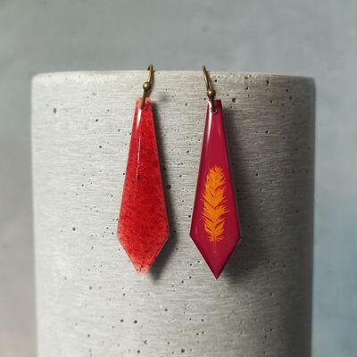 Amboise reversible earrings – feather 0950