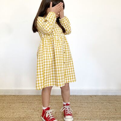 Yellow checked dress