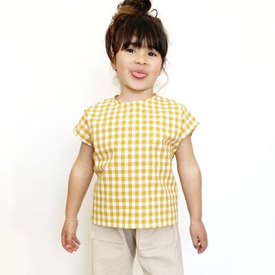 Yellow checked blouse
