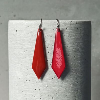 Amboise reversible earrings – feather 0952