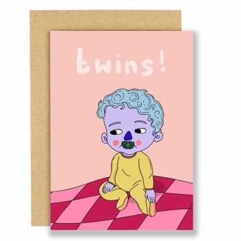 Nouveau bébé carte-Twins 2